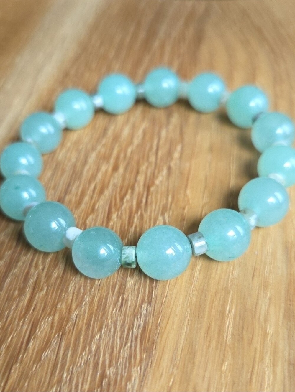 Green Aventurine & Jade Beaded Stretch Bracelet | Handmade